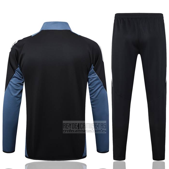 Chandal de Chaqueta del Manchester United Nino 2024-2025 Negro y Gris